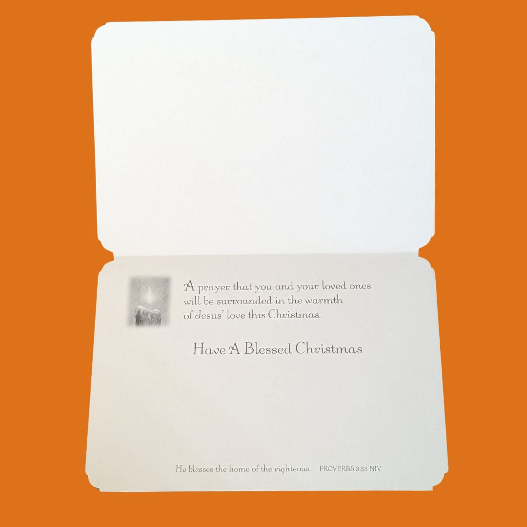 Warmed by the Saviour's Love Christmas Card | Proverbs 3:33 NIV