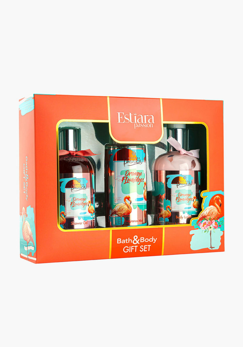 Estiara Passion Orange Flamingo Bath & Body Gift Set