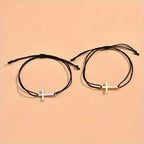 Cross Pull String Bracelet | Minimalist Christian Jewellery