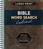 Large Print Bible Word Search Devotional | 100 Days of Proverbs Wisdom
