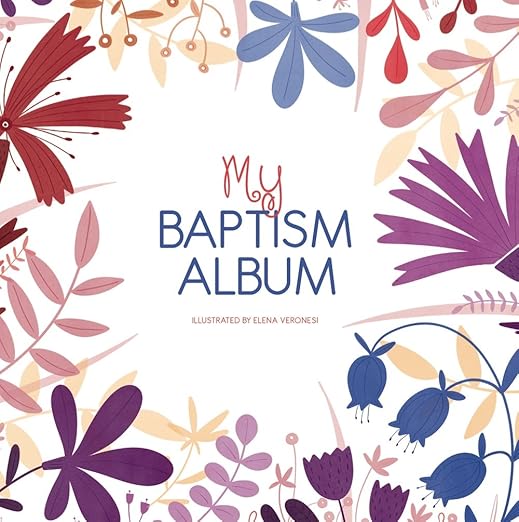 "My Baptism Album" Floral Illustrated Photo Memory Keepsake Book