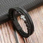 Simple Multi-Layer Bead Wristband for Men