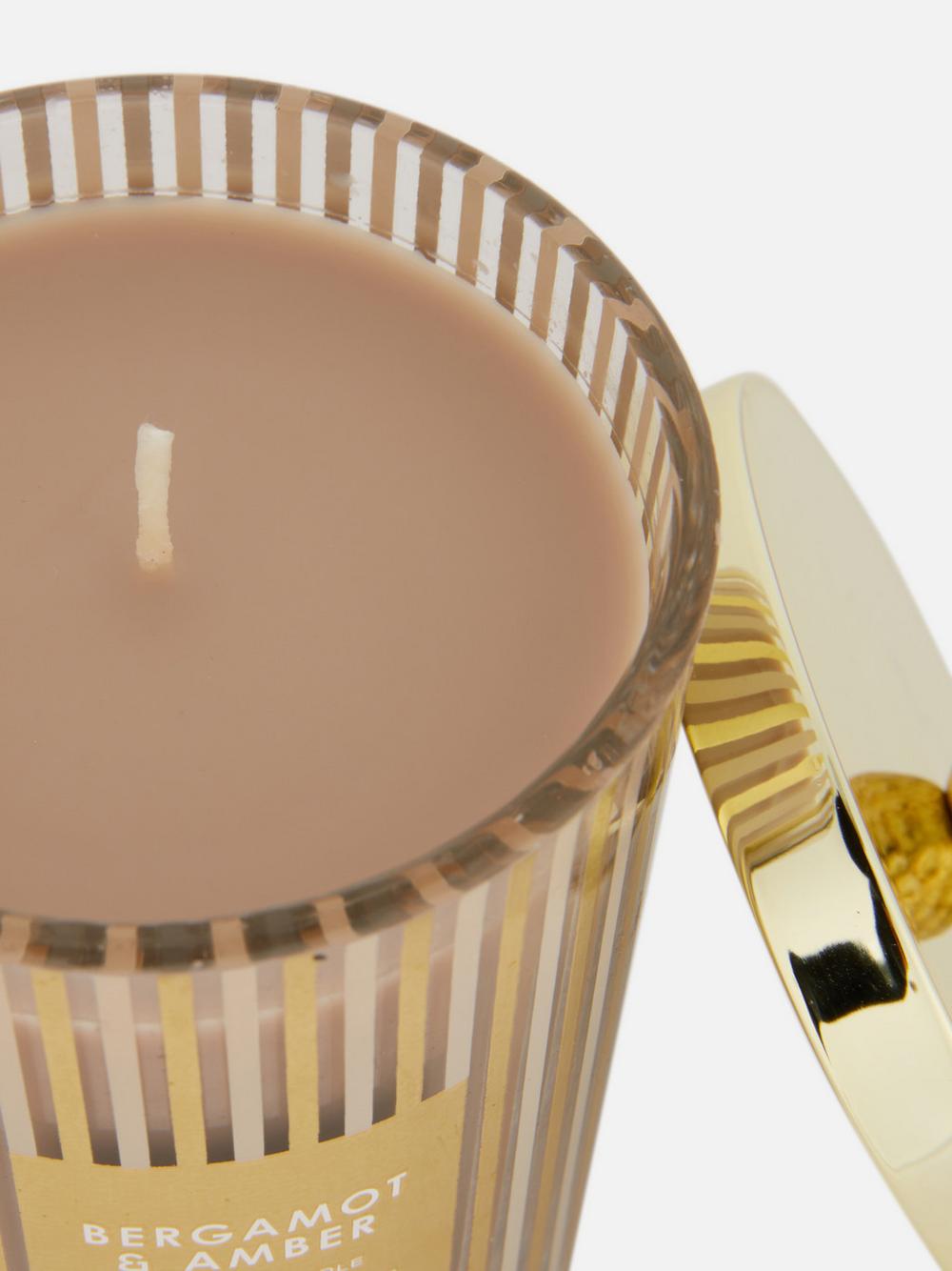 Bergamot & Amber Gold Lidded Scented Candle
