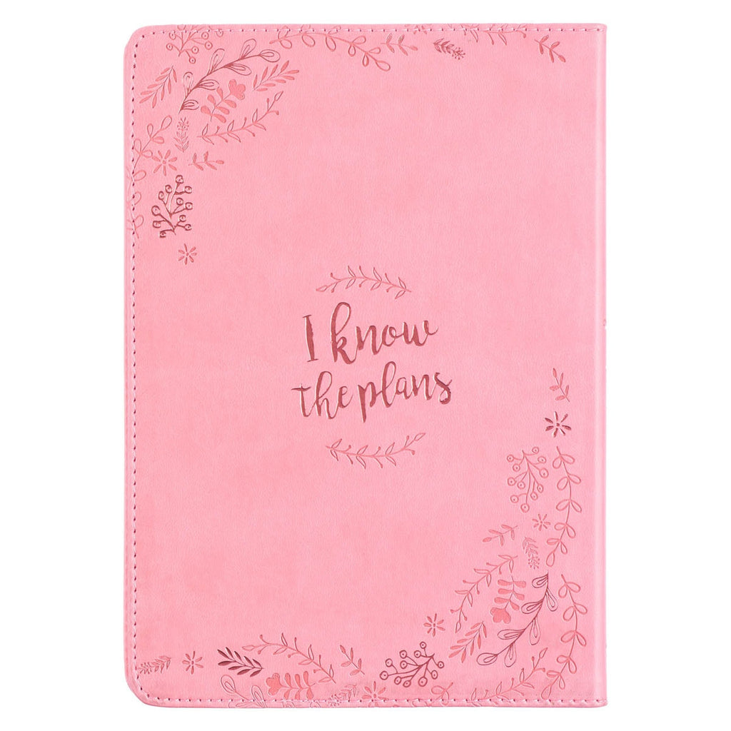 "I Know the Plans" Pink Faux Leather Journal