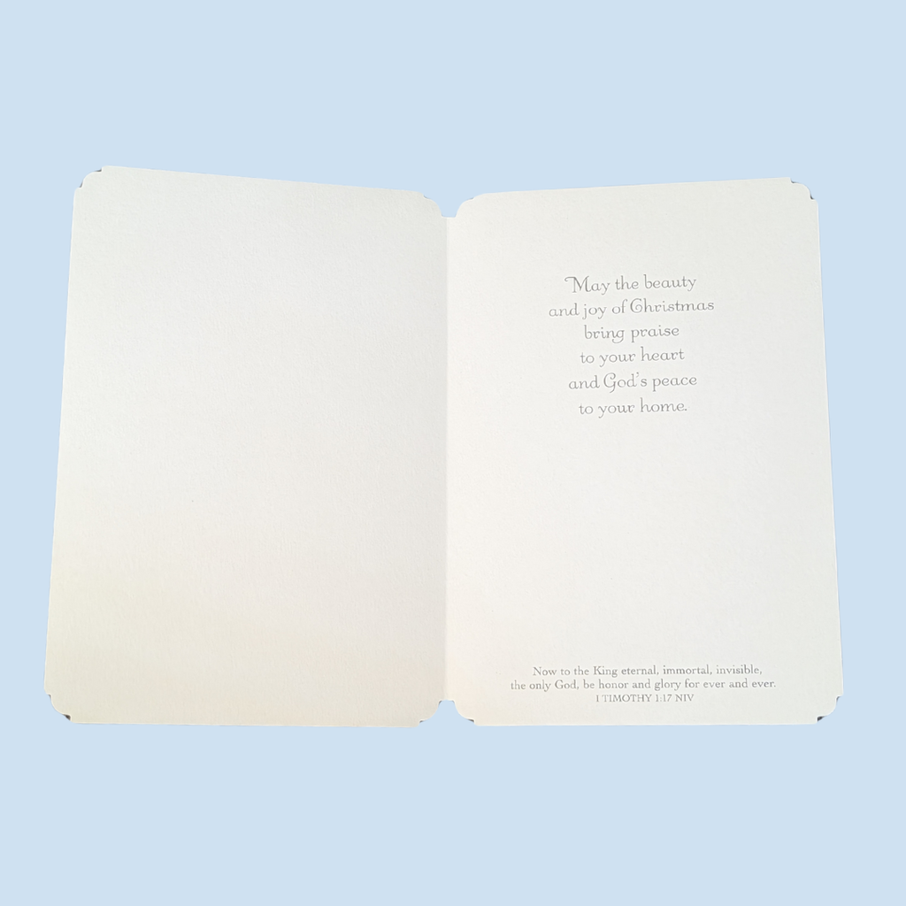 "This Christmas Worship the Lamb of God" Nativity Card | 1 Timothy 1:17