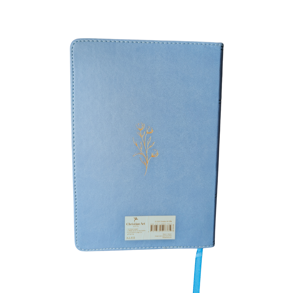 Amazing Grace Journal | Light Blue PU Leather, Lined Pages & Ribbon Marker