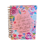 "Blessed is the One Who Trusts" Floral Spiral Journal | Jeremiah 17:7 Pink