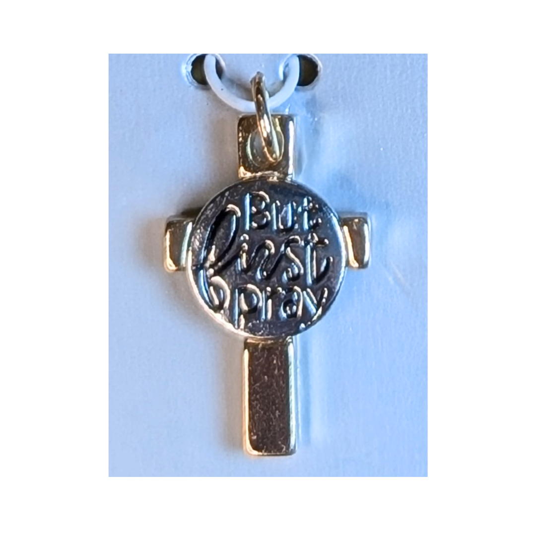 "But First, Pray" Pendant Necklace | Engraved Minimalist Christian Jewellery