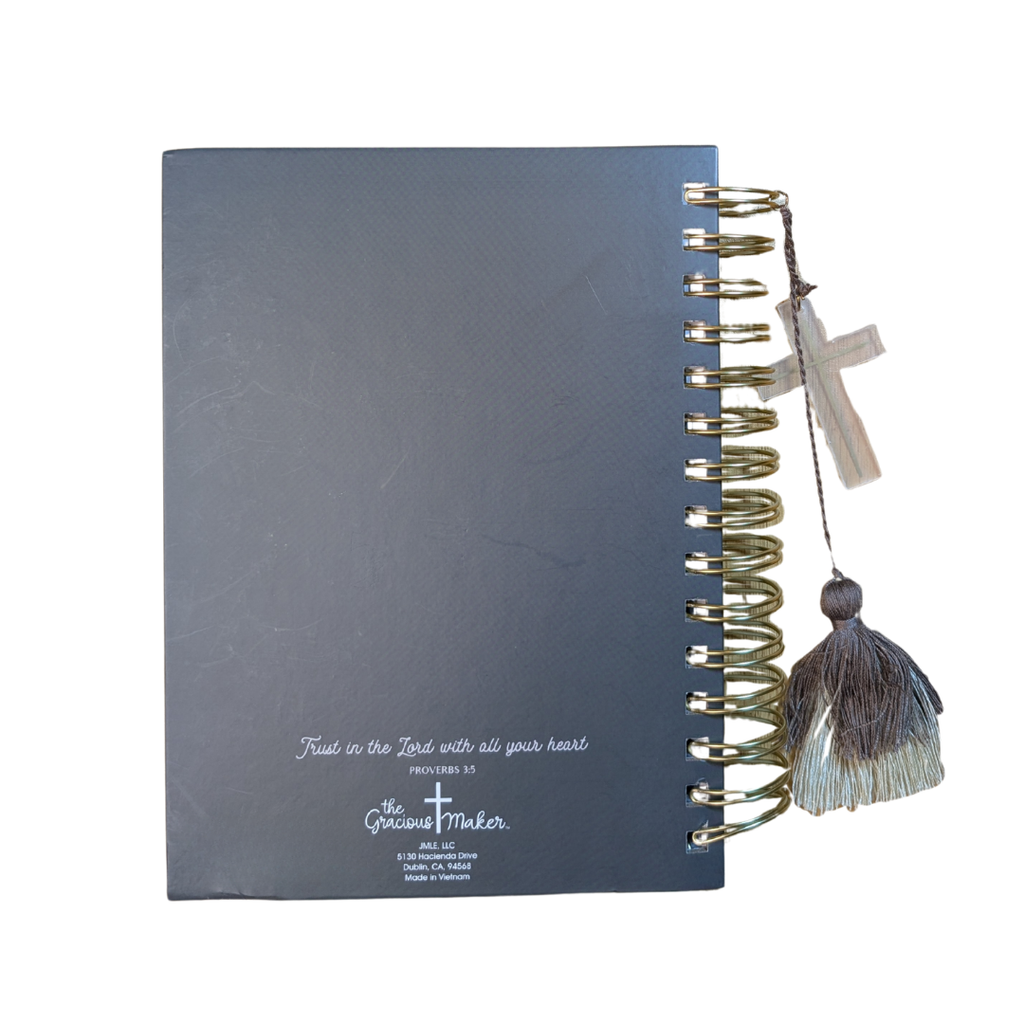 "He Fills My Life" Spiral Journal | Psalm 103:5 Tassel & Cross Charm