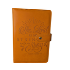"The Lord Is My Strength and My Song" Brown Leatherette Journal | Psalm 118:14 with Snap Closure