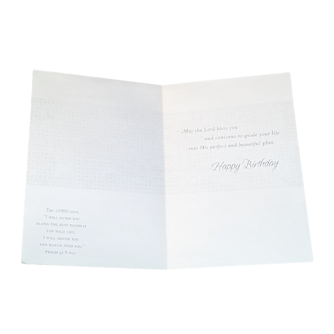 "Special Thoughts" Birthday Card | Floral Border, Psalm 121:7